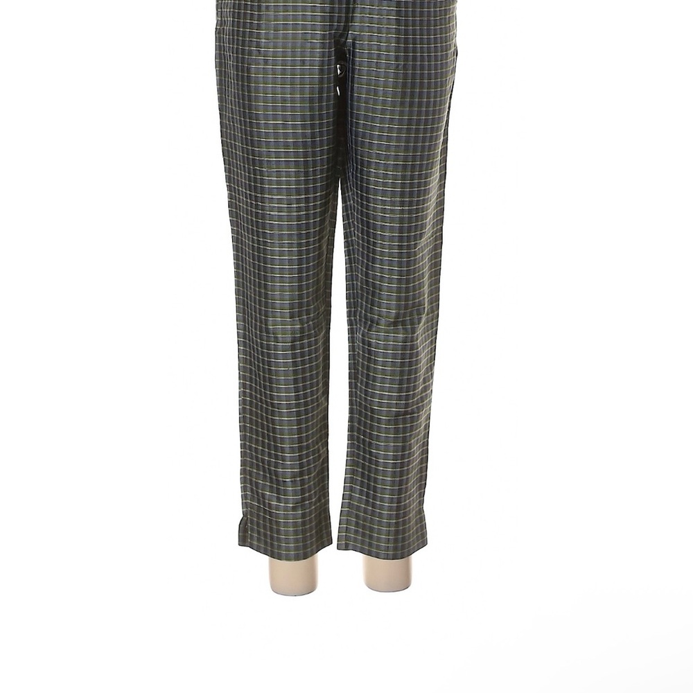 Gap Women's 100% Silk Yellow Checkered Trouser Pant Green // Blue US 10
